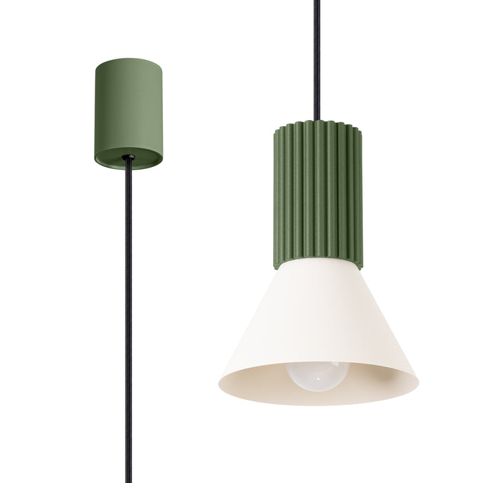 SOLLUX SL.1872 Lámpara colgante ESTRIA 1 beige/verde oliva beige/verde oliva