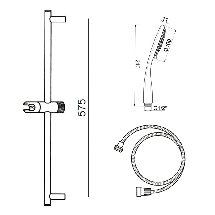 PRESTO 368500 Kit ducha tekno Cromo
