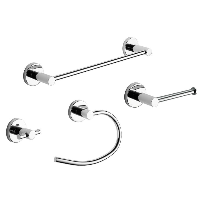 GEDY FE991300002 Set 4 Piezas (Toallero 35Cm, Portarrollo, Percha, Argolla) Cromo