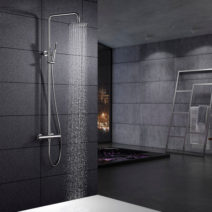 IMEX BTK017/AC MOSCU Thermostatic Faucet Telescopic Shower Set Steel