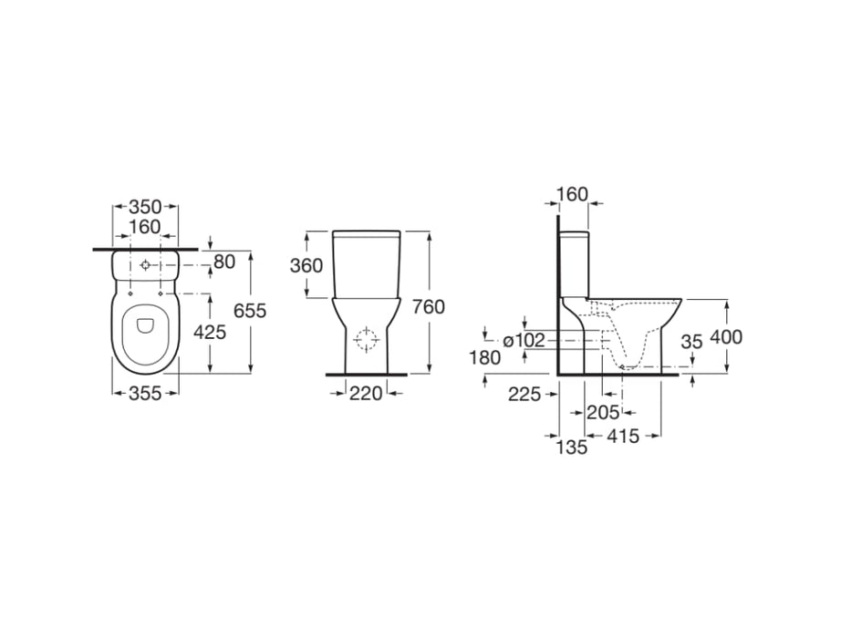 ROCA DEBBA ROUND Rimless Toilet Complete White