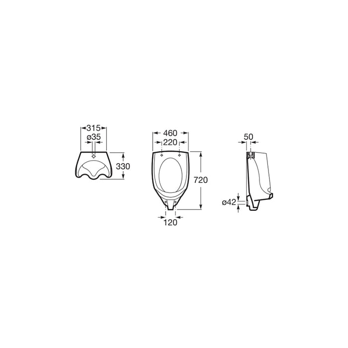 ROCA A353330001 WALL Urinal Top Supply White