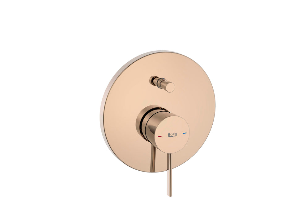 ROCA A5A0B9ERG0 ONA Recessed Single-Handle Bathroom-Shower Tap Without Recessed Body Rose Gold