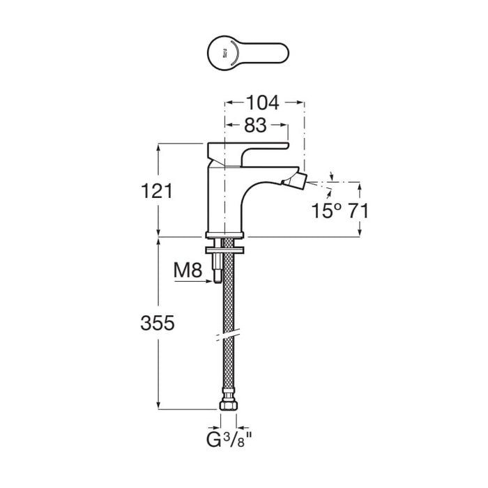 ROCA A5A6C09NB0 L20 Matte Black Single-Handle Bidet Faucet