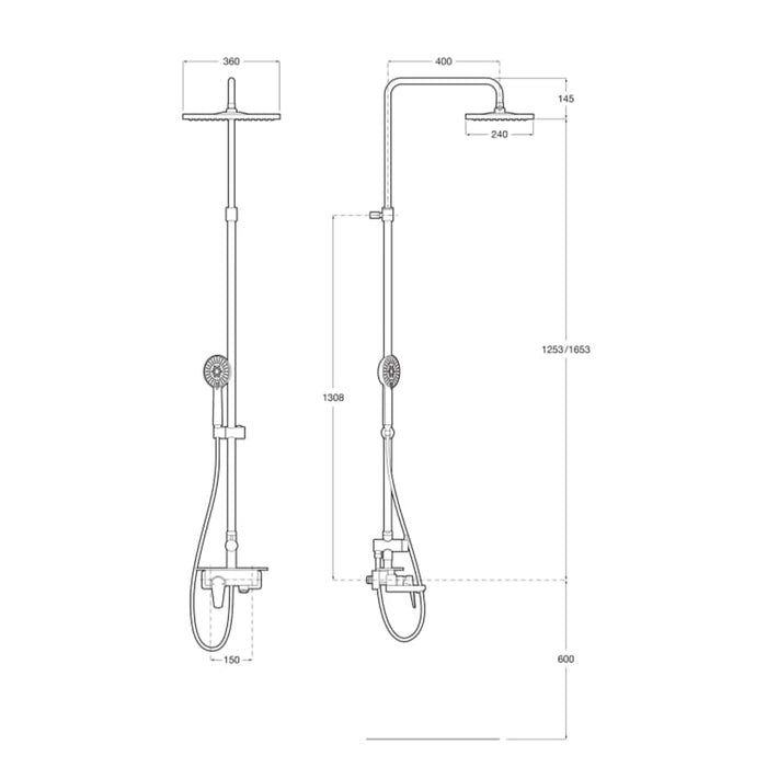 ROCA A5A9C90C00 EVEN-M Columna Baño Ducha Monomando con Repisa Cromo
