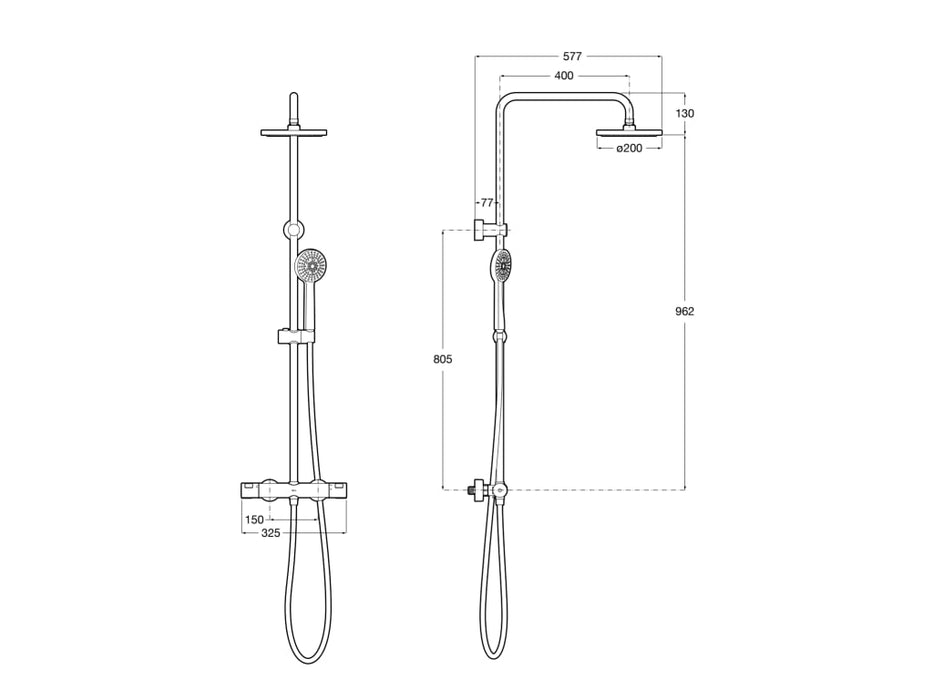Roca A5A9F18C00 Victoria T Basic Thermostatic Tap Large Chrome Shower