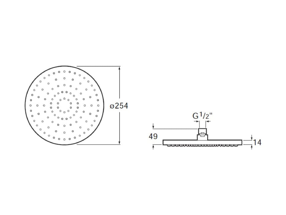ROCA A5B2250B00 RAINSENSE Rociador de Pared o Techo Orientable ABS Blanco Mate