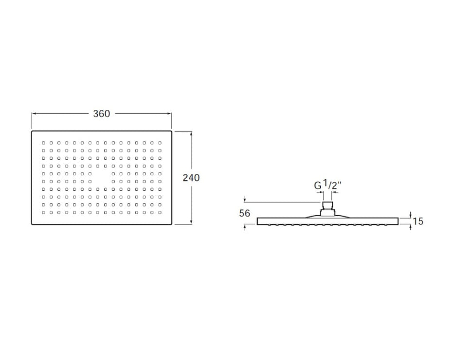 ROCA A5B3050C00 RAINSENSE Rociador Cuadrado de Pared o Techo ABS Cromo
