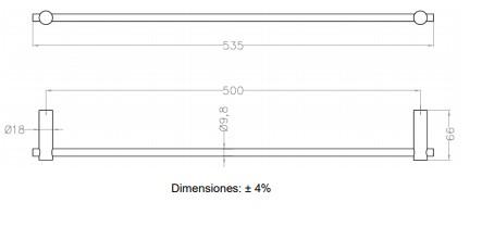 MEDICLINICS AI0020CS Toallero acero mate 5 a 7 Días Mediclinics 