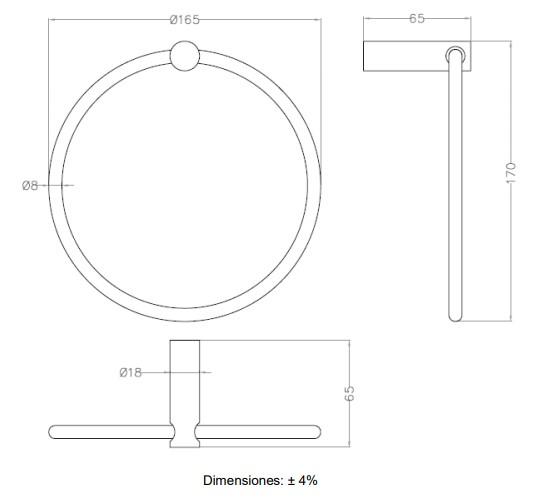 MEDICLINICS AI0110C Toallero acero Brillo 24/48 Horas Mediclinics 