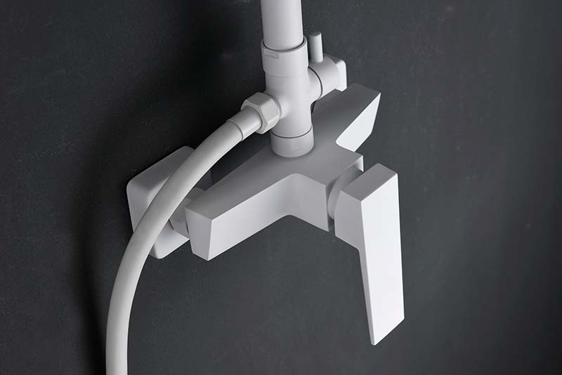 IMEX BDAR025/BL ART Matte White Single Handle Shower Set