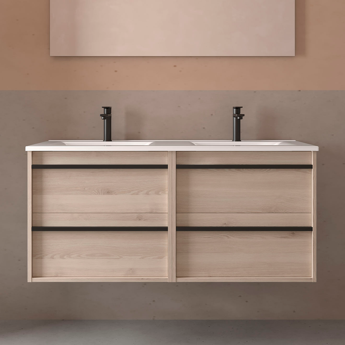 SALGAR 104836 ATTILA Bathroom Furniture with Sink 4 Drawers 120 cm Natural Color