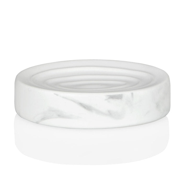 ANDREA HOUSE BA68131 Ceramic Bathroom Soap Dish White Marble Effect