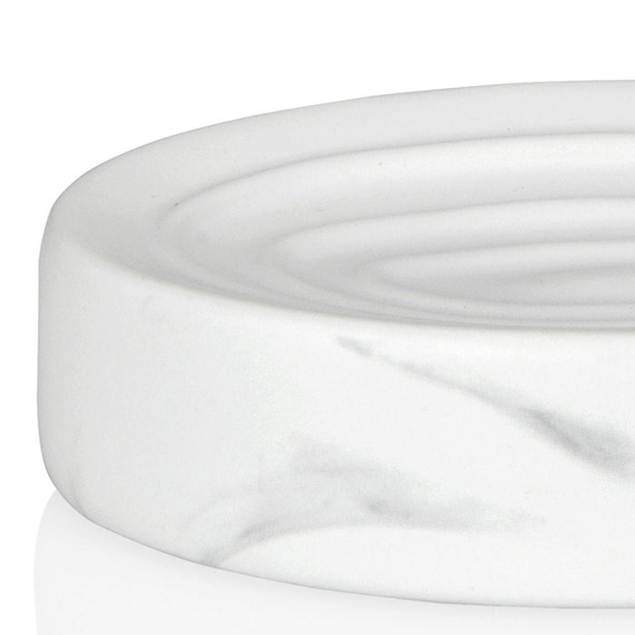 ANDREA HOUSE BA68131 Ceramic Bathroom Soap Dish White Marble Effect