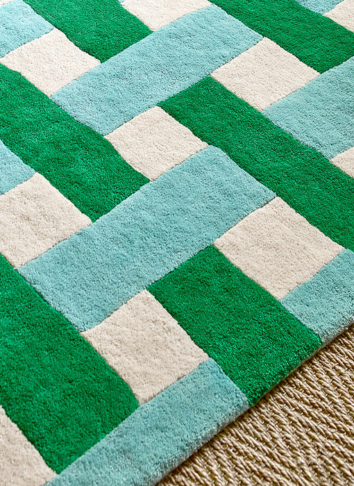 Sophie Robinson x Harlequin Basket Weave Emerald/Aquamarine 144107 Rug