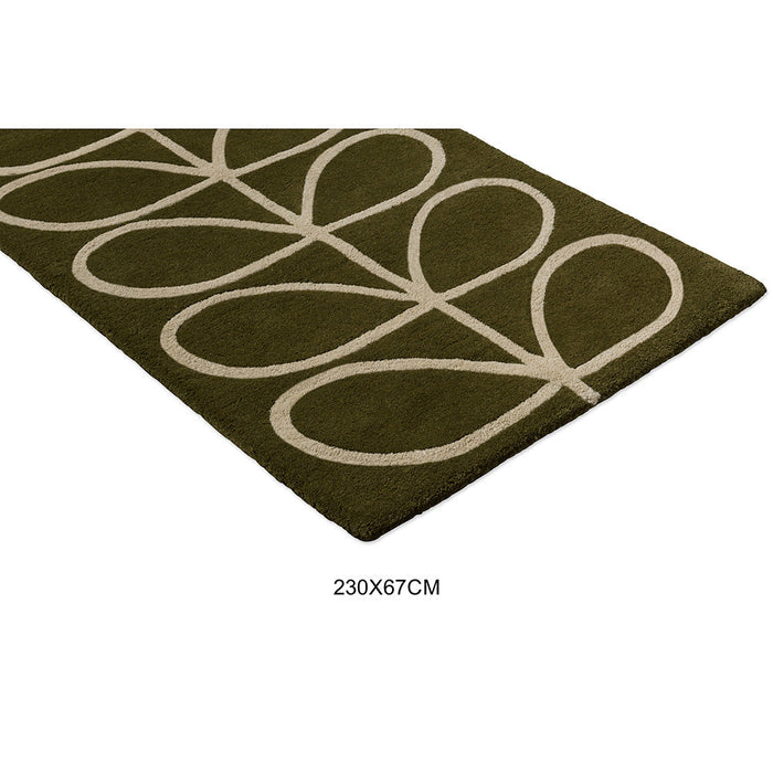 Orla Kiely Linear Stem Olive 060501 Runner Rug