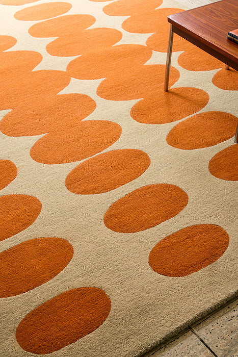 Orla Kiely Optical Oval Orange - Sand 157703 Rug