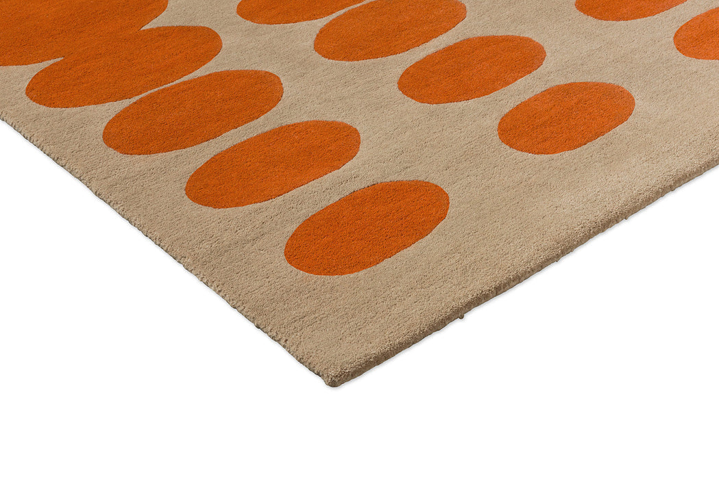 Orla Kiely Optical Oval Orange - Sand 157703 Rug