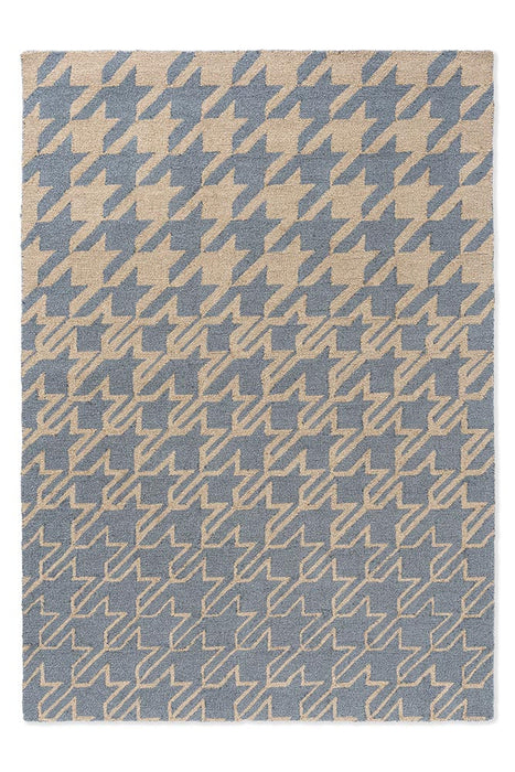 Ted Baker Houndstooth Washed Blue 455708 Outdoor Rug