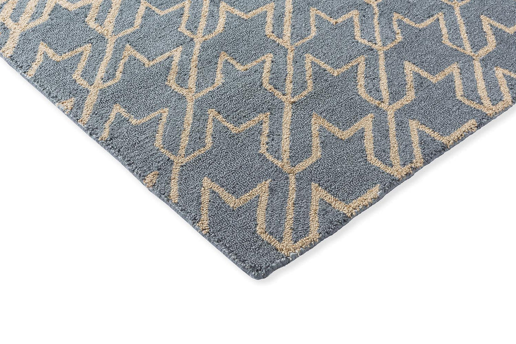 Ted Baker Houndstooth Washed Blue 455708 Outdoor Rug