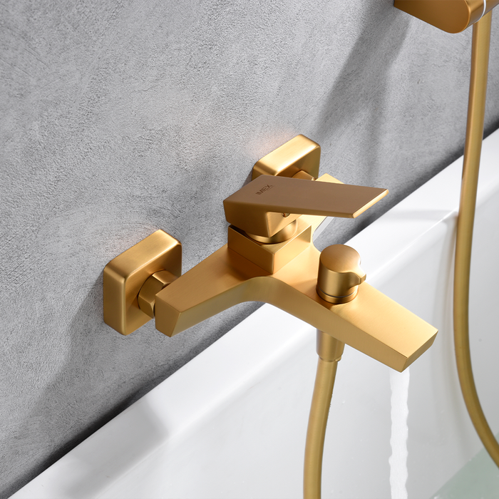 IMEX BDAR025-4OC ART Brushed Gold Single Handle Bath/Shower Kit