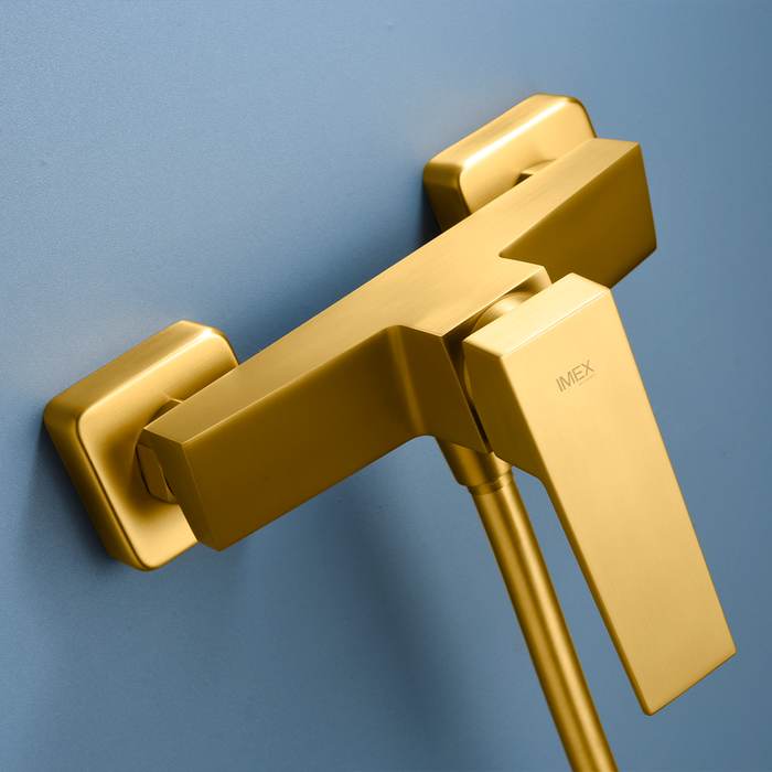 IMEX BDAR025-5OC ART Brushed Gold Single Handle Shower Kit
