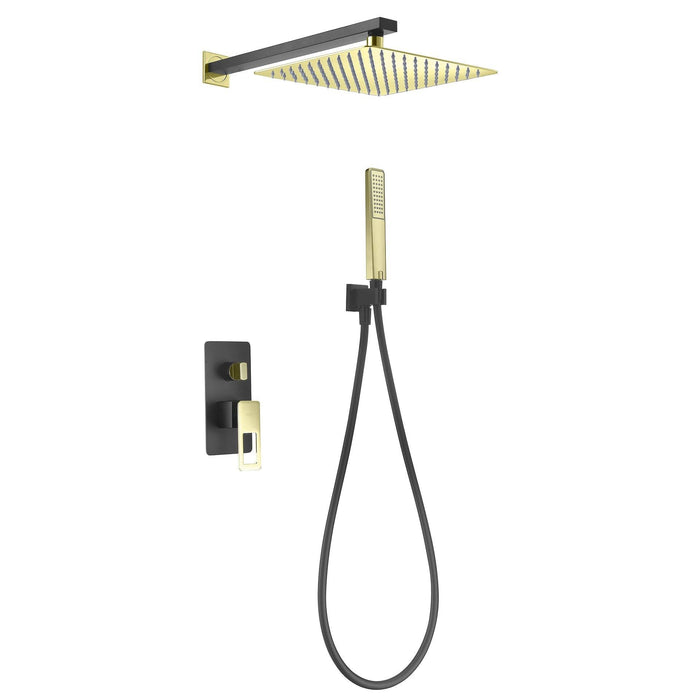 IMEX BDC032-6NGOLD SUECIA Conjunto de Ducha Empotrado Monomando Negro Oro Brillo