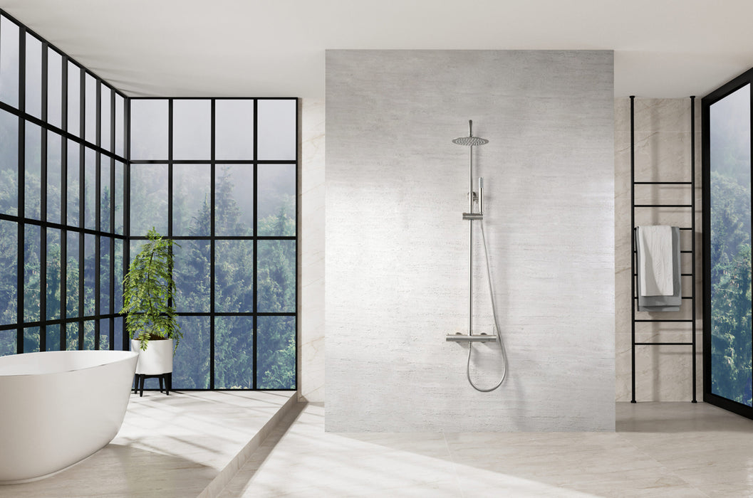 IMEX BDM039/NQ MONZA Grifo Gran Ducha Monomando Telescópico Color Níquel Cepillado