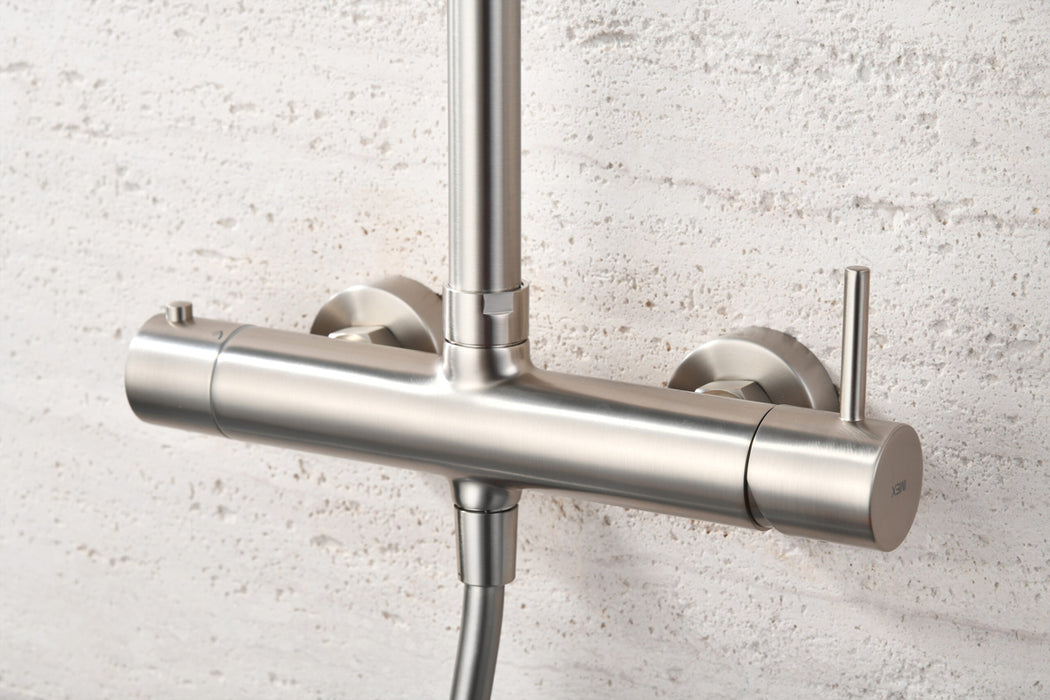 IMEX BDM039/NQ MONZA Grifo Gran Ducha Monomando Telescópico Color Níquel Cepillado