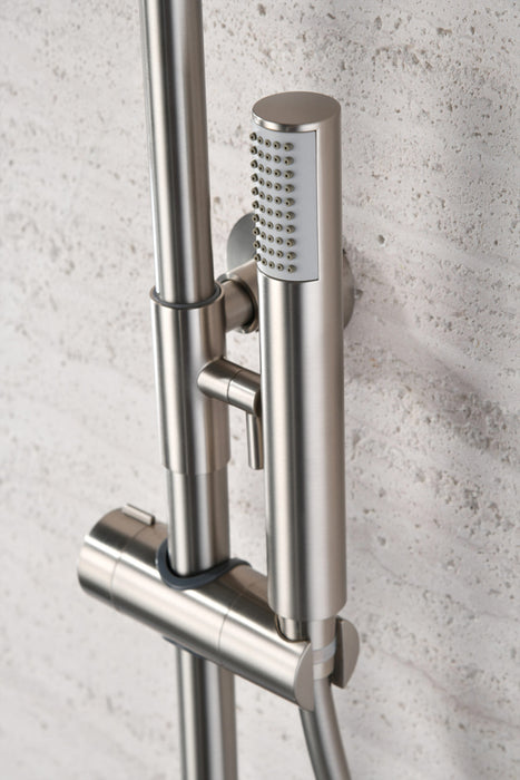 IMEX BDM039/NQ MONZA Grifo Gran Ducha Monomando Telescópico Color Níquel Cepillado