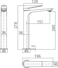 IMEX BDN047-3 NÁPOLES Single-lever High Sink Chrome