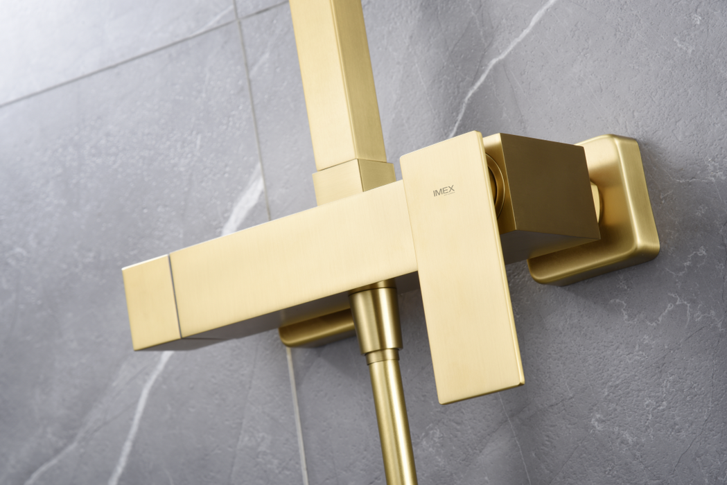 IMEX BDP048/OC PISA Brushed Gold Single Handle Shower Set