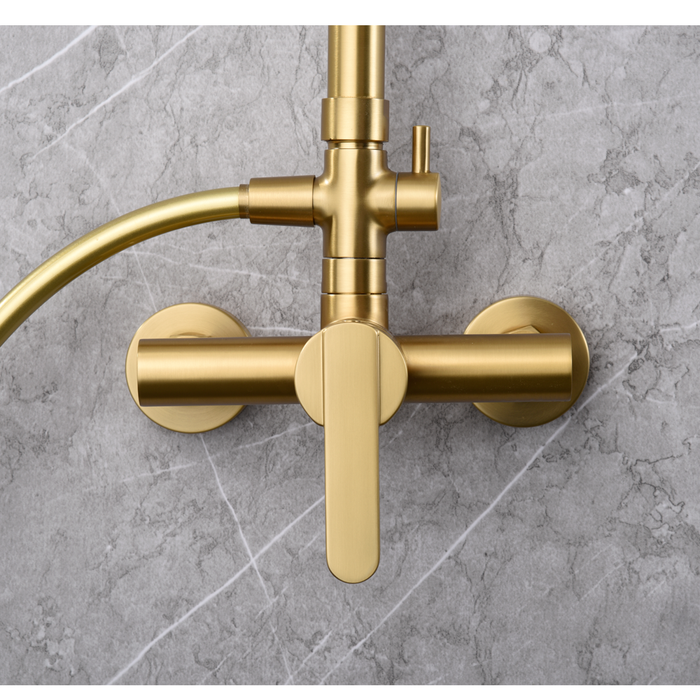 IMEX BDR001/OC ROMA Conjunto Ducha Monomando Oro Cepillado