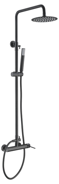 IMEX BDYS045/NG MILOS STICK Matte Black Single-Handle Faucet Telescopic Shower Set