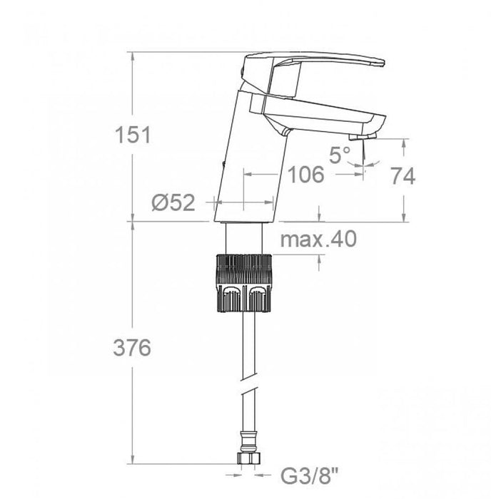 RAMONSOLER BRE570111 NEW FLY Grifo Monomando Lavabo Cromo