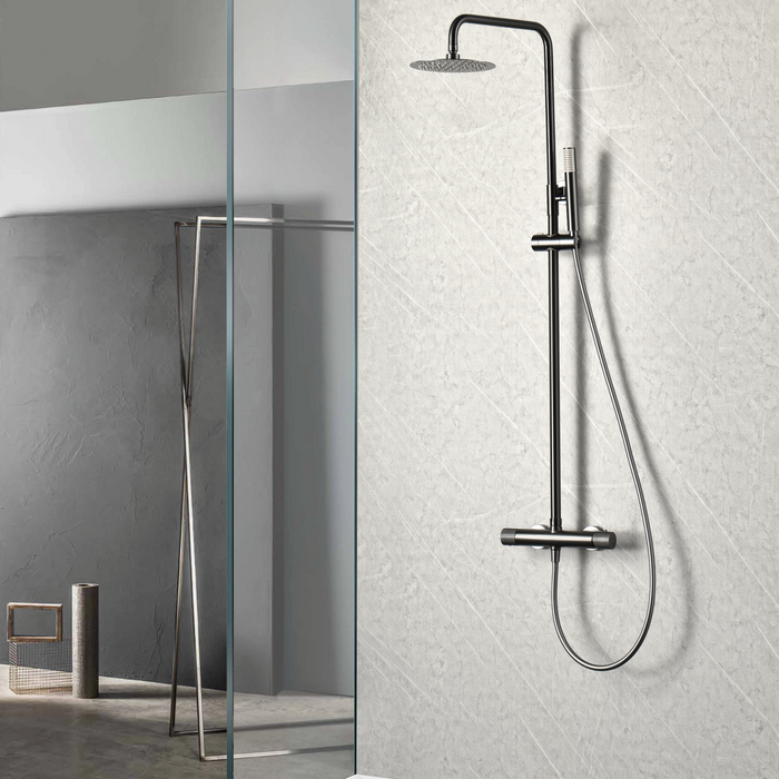 IMEX BTD038/BGM LINE Thermostatic Shower Set Black Gun Metal