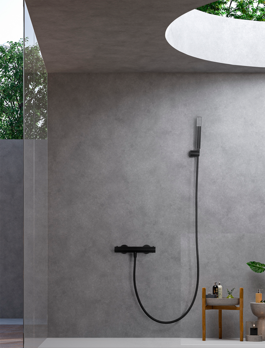 IMEX BTM039-5NG MONZA Kit Ducha Termostatico Negro Mate