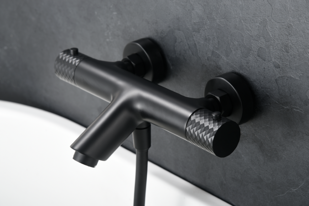 IMEX BTG053-4NG GÉNOVA Kit Baño/Ducha Termostático Negro Mate