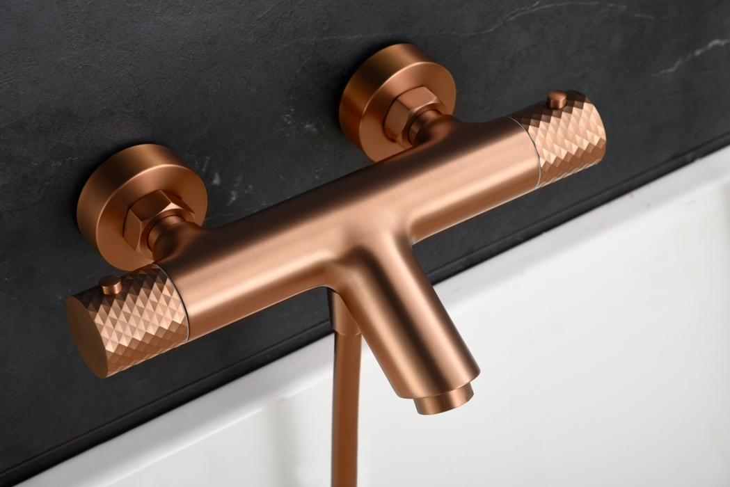 IMEX BTG053-4ORC GENOVA Thermostatic Bath/Shower Kit Brushed Rose Gold