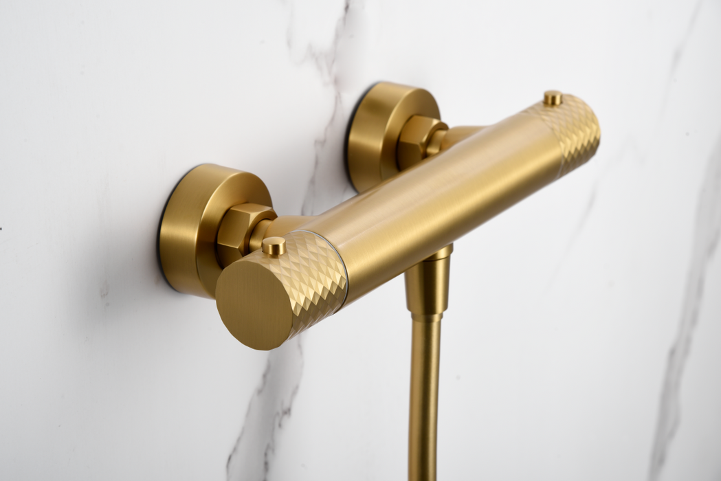 IMEX BTG053-5OC GÉNOVA Kit Ducha Termostático Oro Cepillado