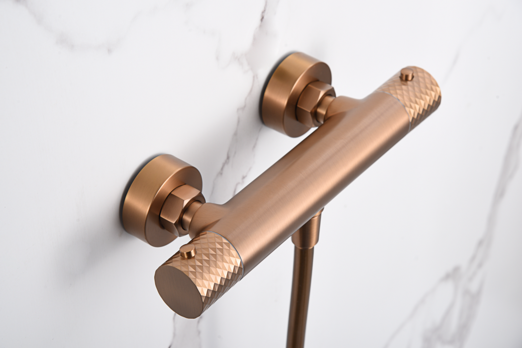 IMEX BTG053-5ORC GENOVA Thermostatic Shower Kit Brushed Rose Gold