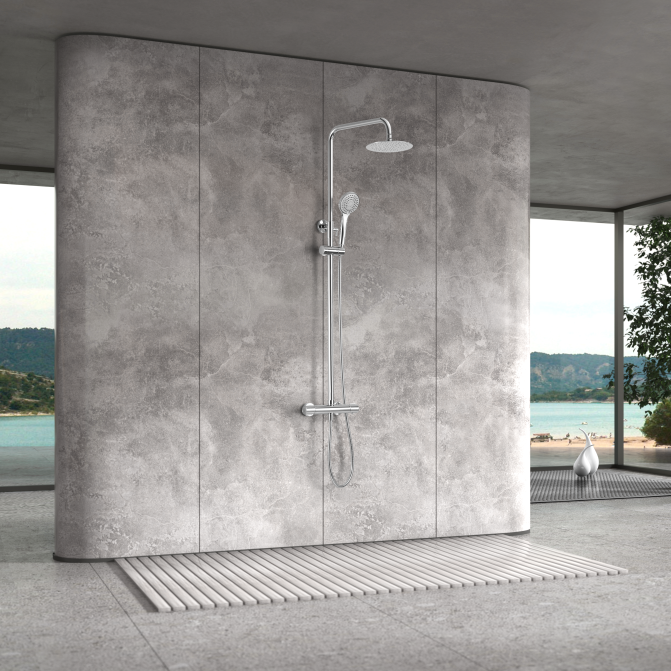 IMEX BTK017-ECO ECO-KENT Grifo Termostático Ducha con Equipo Cromo