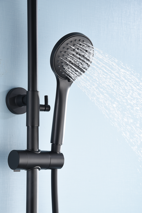 IMEX BTK017-ECO/NG ECO-KENT Matte Black Eco Thermostatic Shower Set