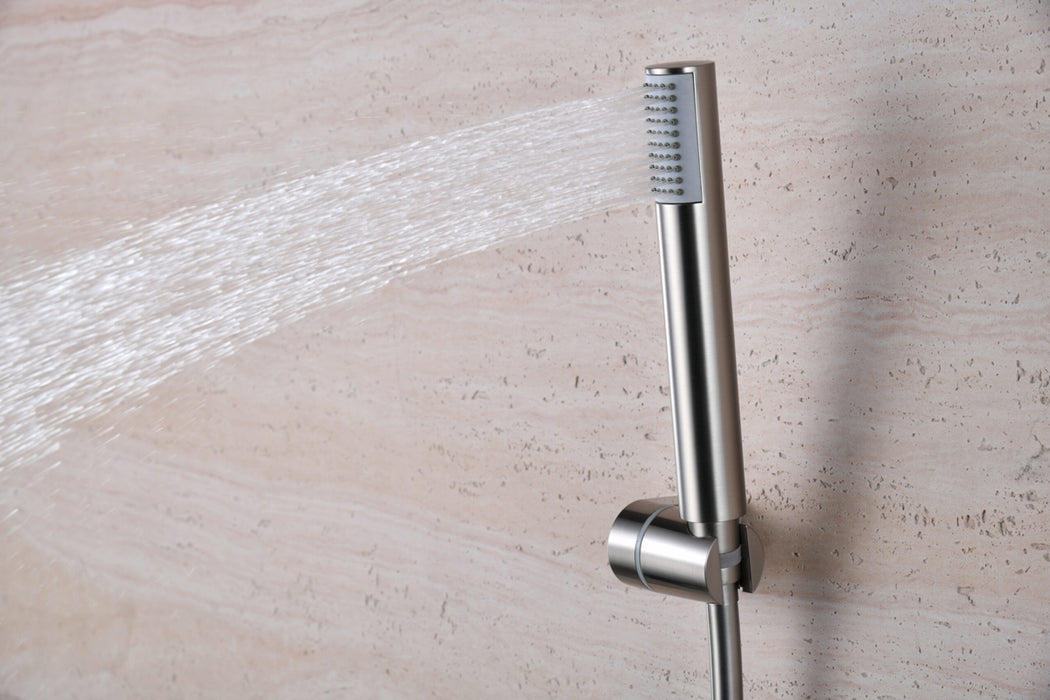 IMEX BTM039-5NQ MONZA Thermostatic Shower Wall Mixer Brushed Nickel Color