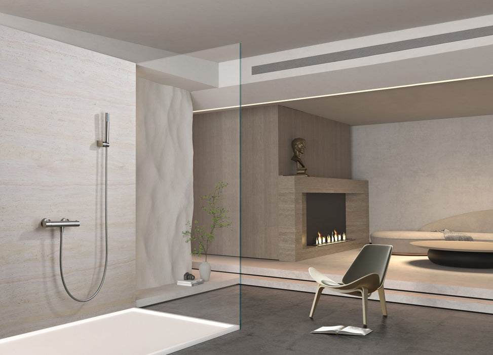 IMEX BTM039-5NQ MONZA Thermostatic Shower Wall Mixer Brushed Nickel Color