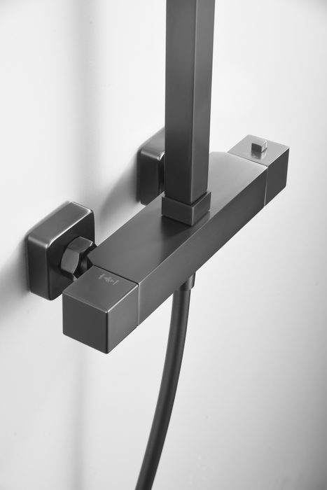 IMEX BTV013/BGM VIGO Conjunto de Ducha Termostático Black Gun Metal