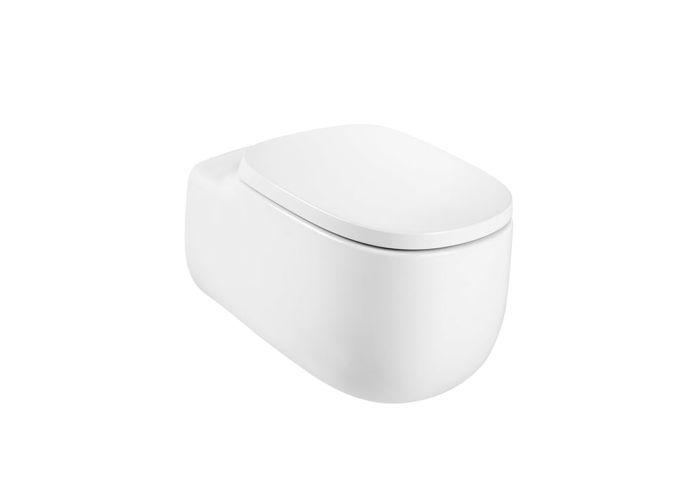 ROCA PACK BEYOND+DUPLO Rimless Wall-Mounted Toilet White Push Button