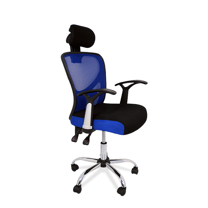 FURNITURE STYLE FS1159AZ CARLA Textile Study Chair Blue