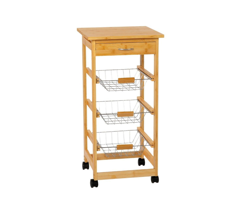 ANDREA HOUSE CC72079 Carro Verdulero De Bambú 37x37x77 CM