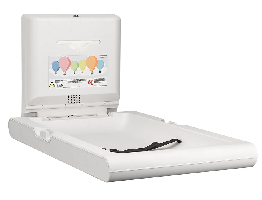 MEDICLINICS CP0016V-I Cambiapañales Vertical para Pared Blanco Antibacteriano e Ionizador